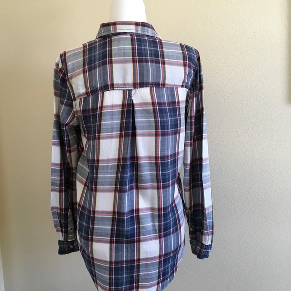 Plaid Lightweight Red White & Blue Button Down - Picture 2 of 4